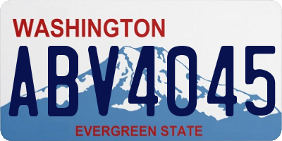 WA license plate ABV4045