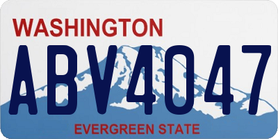 WA license plate ABV4047