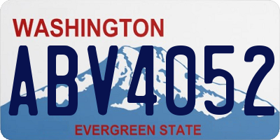 WA license plate ABV4052