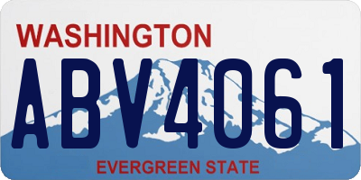 WA license plate ABV4061