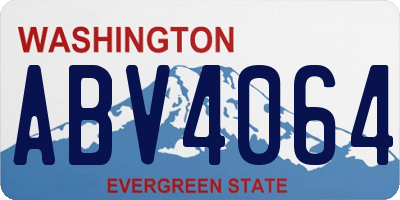 WA license plate ABV4064