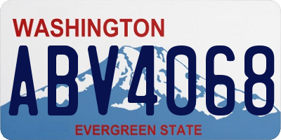 WA license plate ABV4068