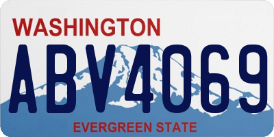 WA license plate ABV4069