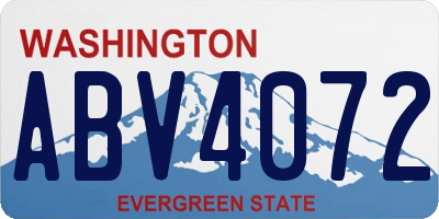 WA license plate ABV4072