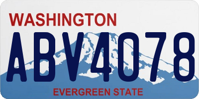 WA license plate ABV4078