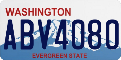 WA license plate ABV4080