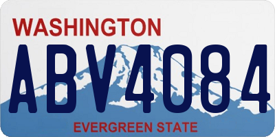 WA license plate ABV4084