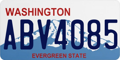 WA license plate ABV4085