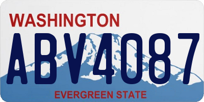 WA license plate ABV4087