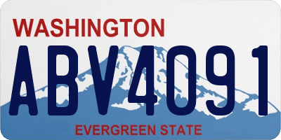 WA license plate ABV4091