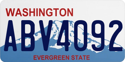 WA license plate ABV4092