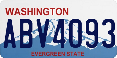 WA license plate ABV4093