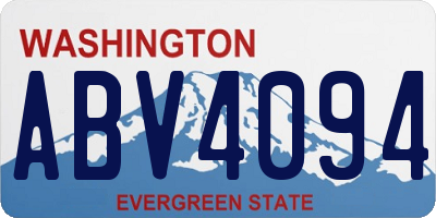 WA license plate ABV4094