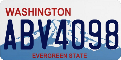 WA license plate ABV4098