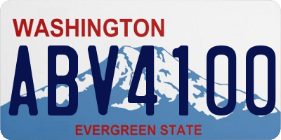WA license plate ABV4100