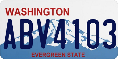 WA license plate ABV4103