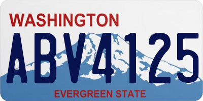 WA license plate ABV4125
