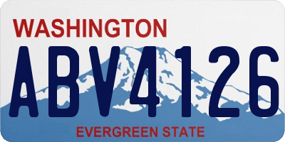 WA license plate ABV4126