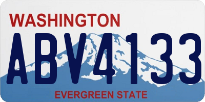 WA license plate ABV4133