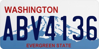 WA license plate ABV4136
