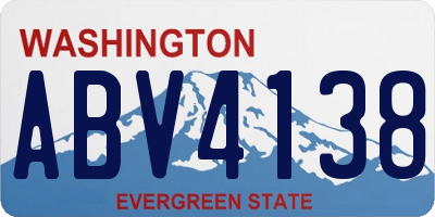 WA license plate ABV4138