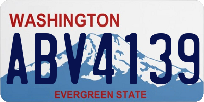 WA license plate ABV4139