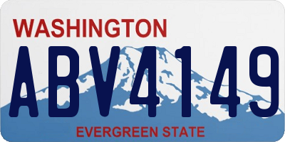 WA license plate ABV4149