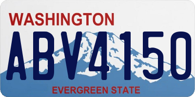 WA license plate ABV4150