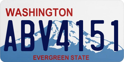 WA license plate ABV4151