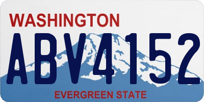 WA license plate ABV4152