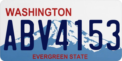 WA license plate ABV4153