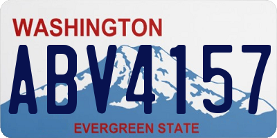 WA license plate ABV4157