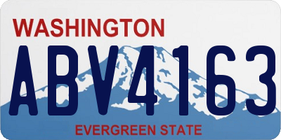 WA license plate ABV4163