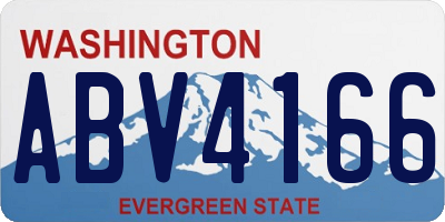 WA license plate ABV4166