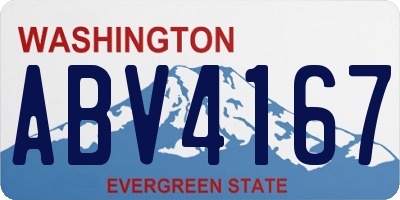 WA license plate ABV4167