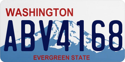 WA license plate ABV4168