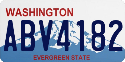 WA license plate ABV4182