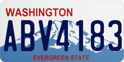 WA license plate ABV4183