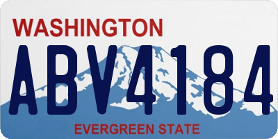 WA license plate ABV4184