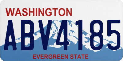 WA license plate ABV4185
