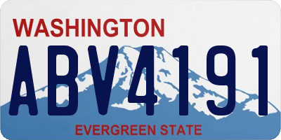 WA license plate ABV4191