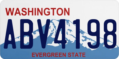 WA license plate ABV4198