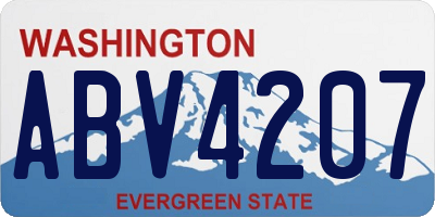 WA license plate ABV4207