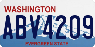 WA license plate ABV4209