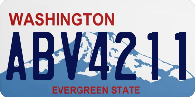 WA license plate ABV4211