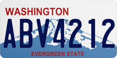 WA license plate ABV4212