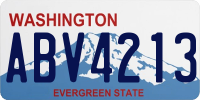 WA license plate ABV4213