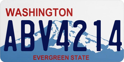 WA license plate ABV4214