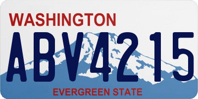 WA license plate ABV4215