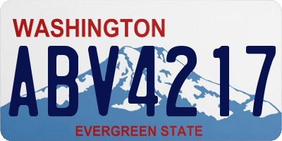 WA license plate ABV4217